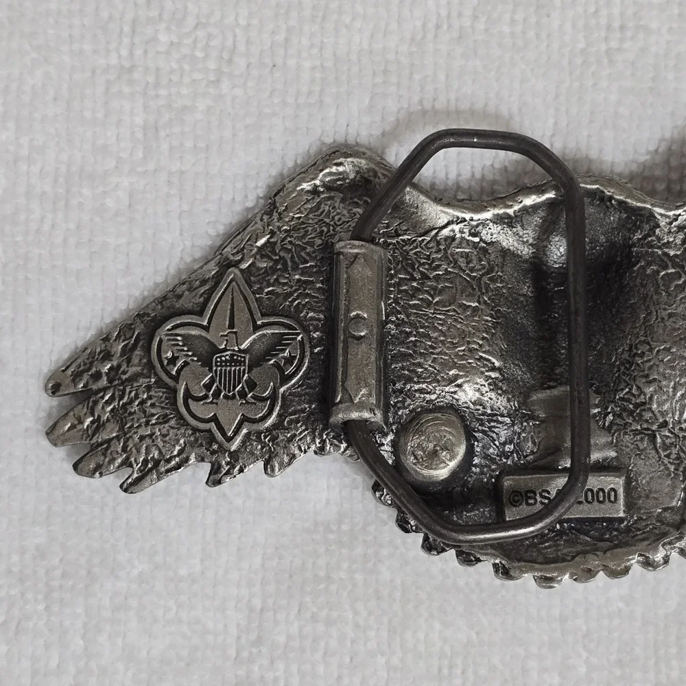 Vintage 2000 Boy Scouts of America Eagle Scout Belt Buckle Solid Fine Pewter 5